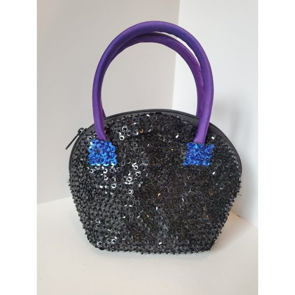 Vintage black sequin bag by La Regale - Picture 1 of 8
